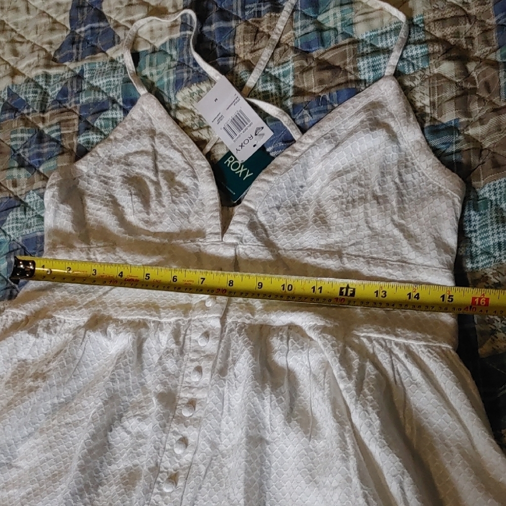 Roxy Cream Button-Front Slip Dress - Picture 9 of 10